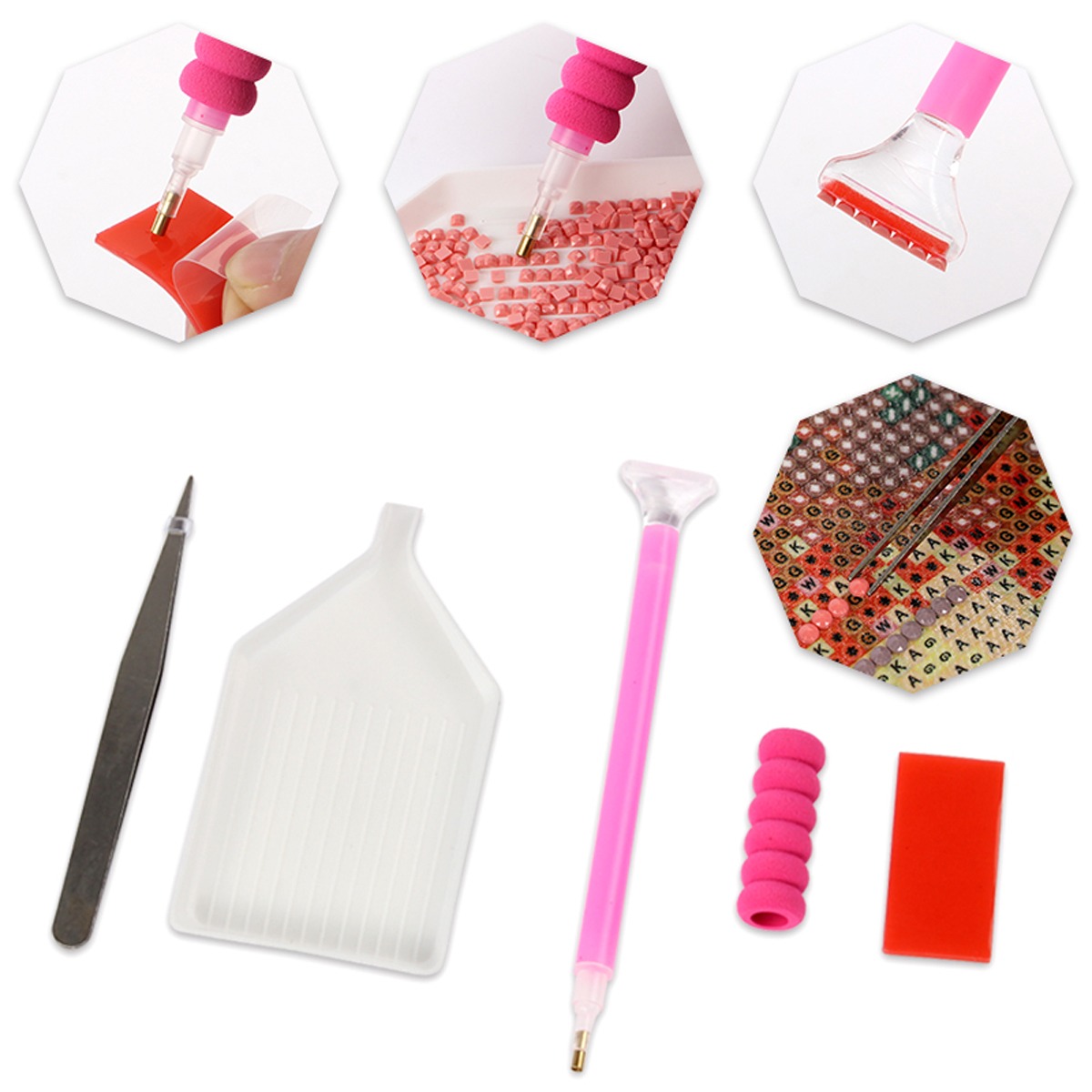 Óriás hold színes fényekkel gyémántkirakó - DIY 5D - 30x40 cm gyémántkirakó | Artshine Gyémántkirakó használati utasítás képe